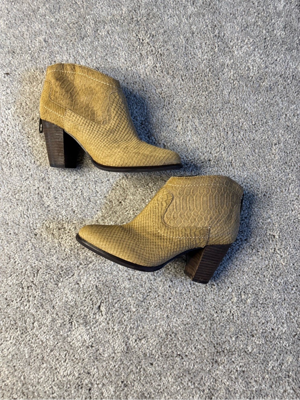 UGG Textured Calf Hair Finish Block Heel Ankle Booties